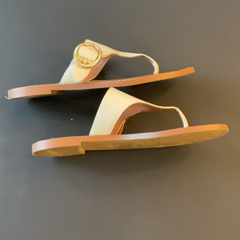 Coach Lesli leather sandal in Chalk size 6.5 - Picture 9 of 10